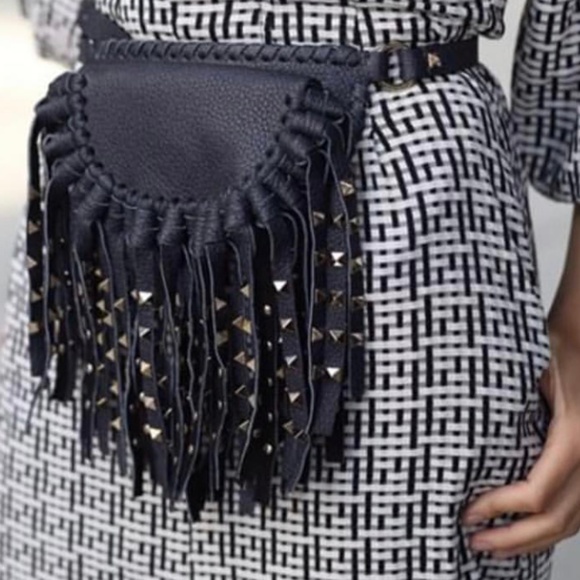 Authentic VALENTINO Rock Stud Fringe Belt Bag - Picture 7 of 8